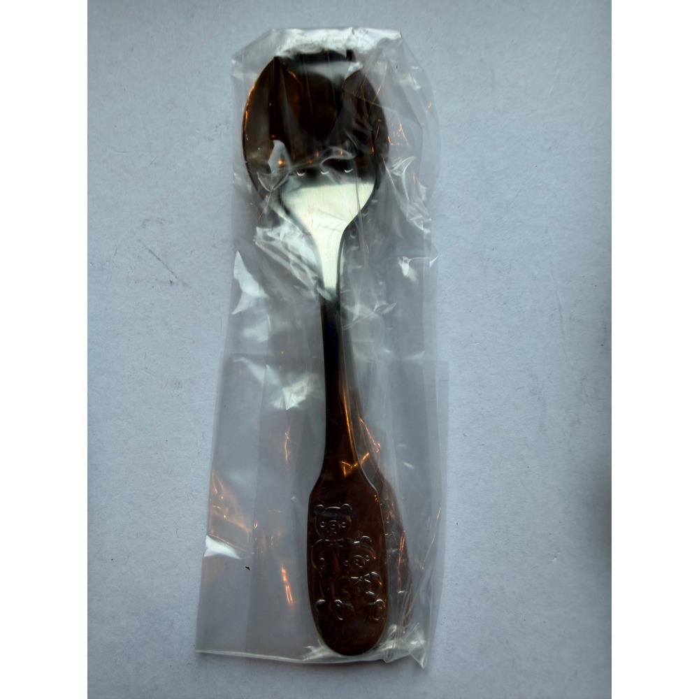 VTG Selandia Hungry Bears Plate Spoon Fork Set Baby Gift Made in Japan New! - Picture 7 of 10